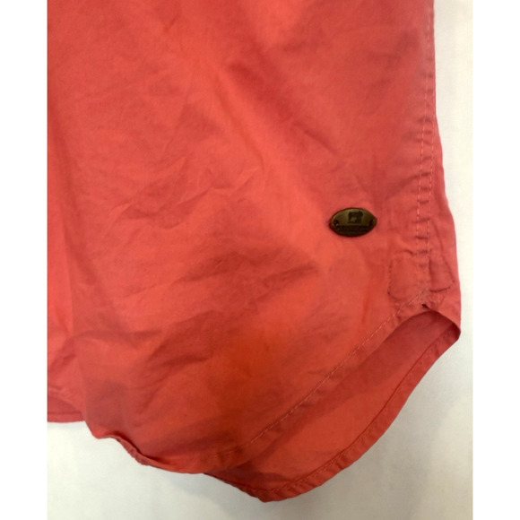 Scotch & Soda Womens Button Blouse Size L Salmon Puff Sleeve Preppy Golf Resort - Picture 4 of 11